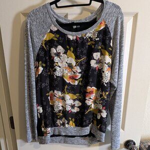 Kut from the Kloth Womens Floral Print Long Sleeve Lightweight Sweater B bbmisca